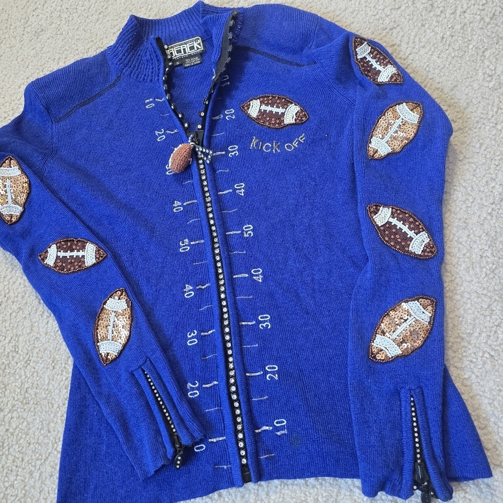 Rare BERÉK Takako Sakon Size Small Football Zip Cardigan Sweater